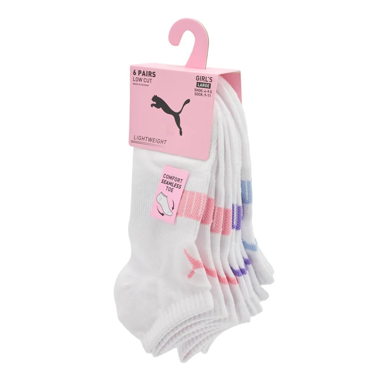 Girls 6 Pack Low Cut Sock
