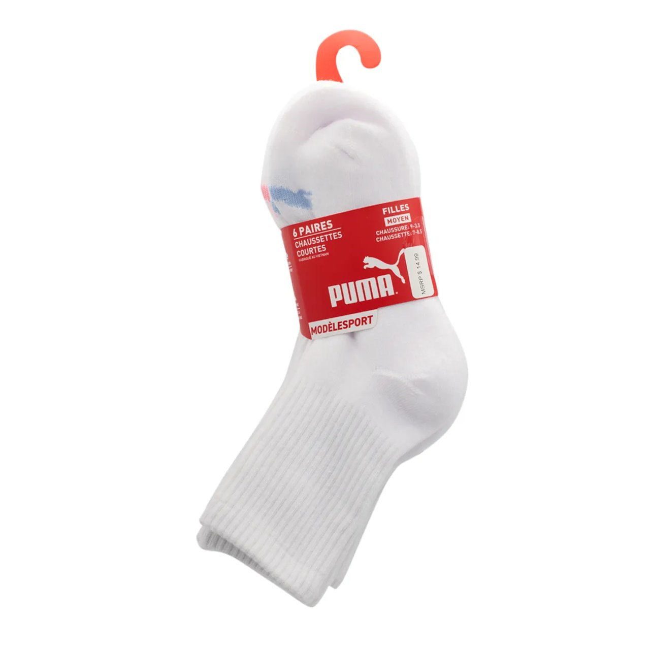 Youth Girls' 6 Pack Training Low Crew Socks