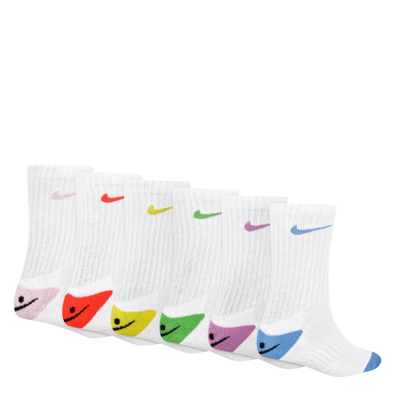Kids 6-Pack Smiley Crew Socks