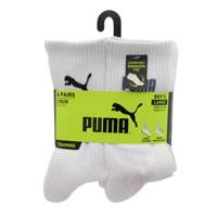 Boys' 6 Pack Training Crew Sock WHITE view