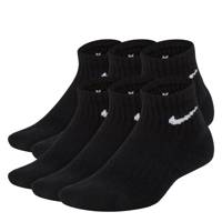 Kids' 6 Pack Everyday Quarter Socks BLACK view