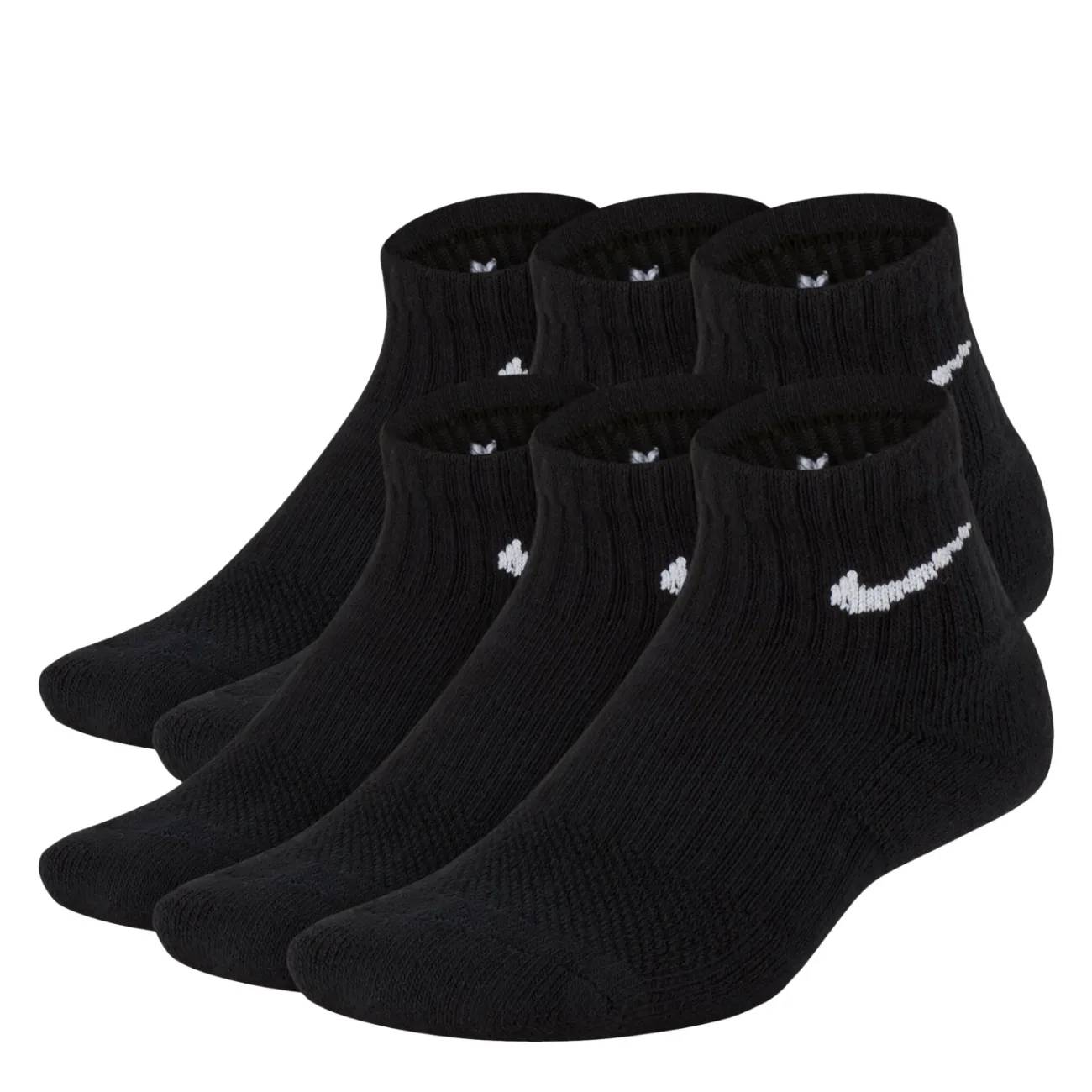 Nike Kids' 6 Pack Everyday Quarter Socks