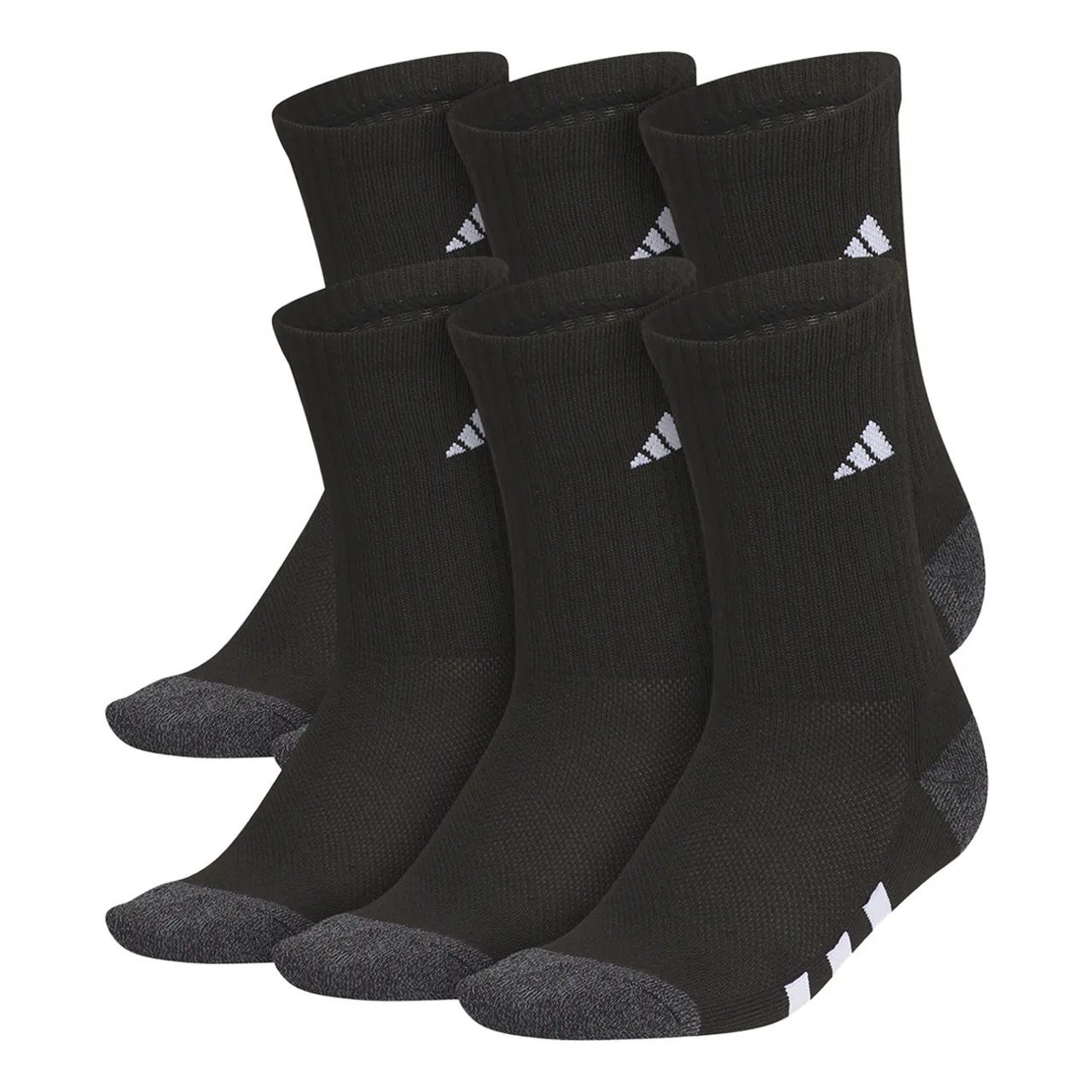 Boys' Cushioned 6-Pack Crew Socks
