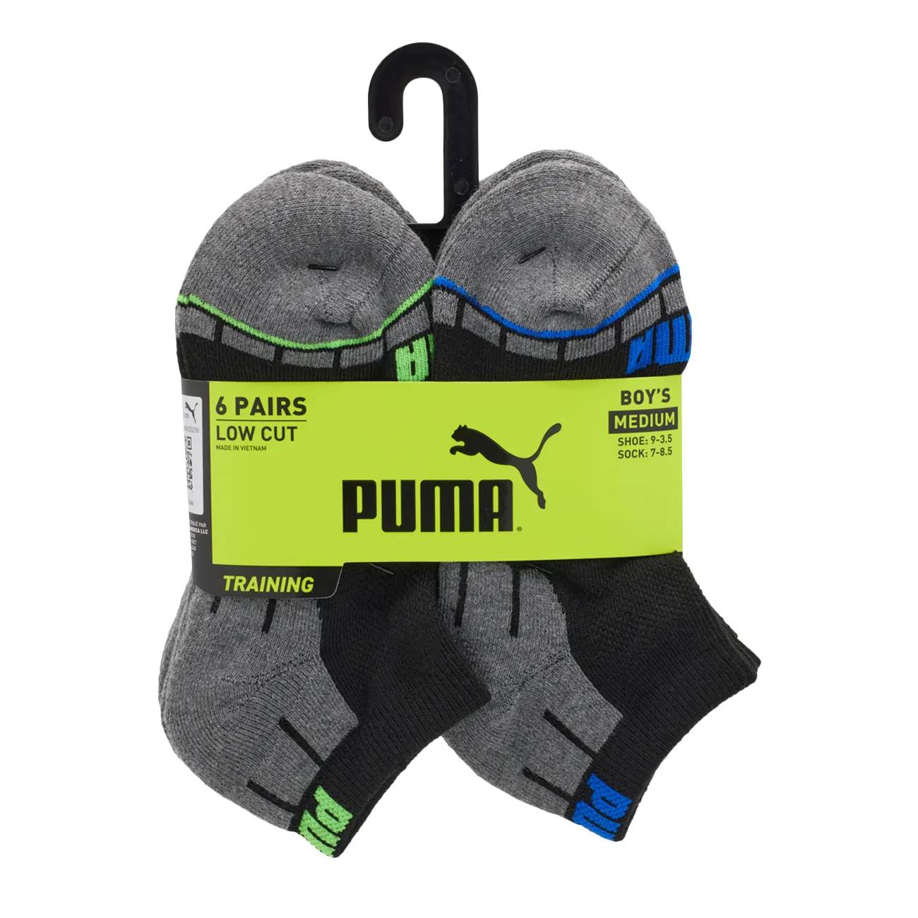 PUMA Boys' 6 Pack Low Cut Training Sock