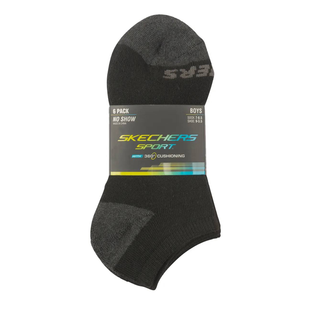 Skechers Youth Boys' 6 Pack No Show Socks