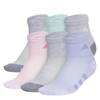 Girl's Cushioned 6PK Quarter Length Socks COOL LIGHT HEATHER view