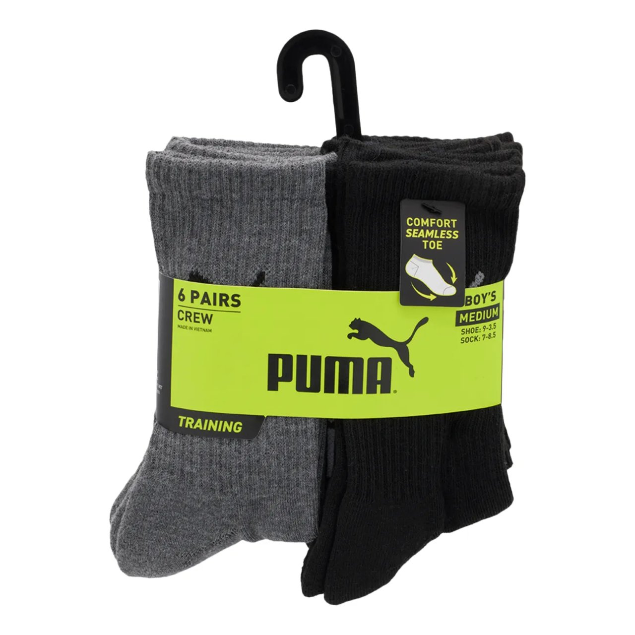 Boys' 6 Pack Training Crew Sock