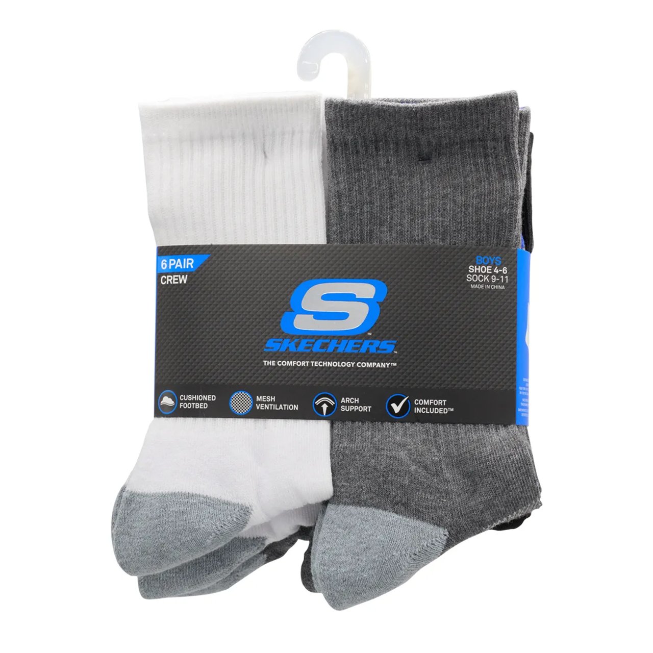 Boys' 6 Pack Crew Socks