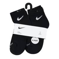 Kid's 6 Pack Ankle Socks BLACK/WHITE view