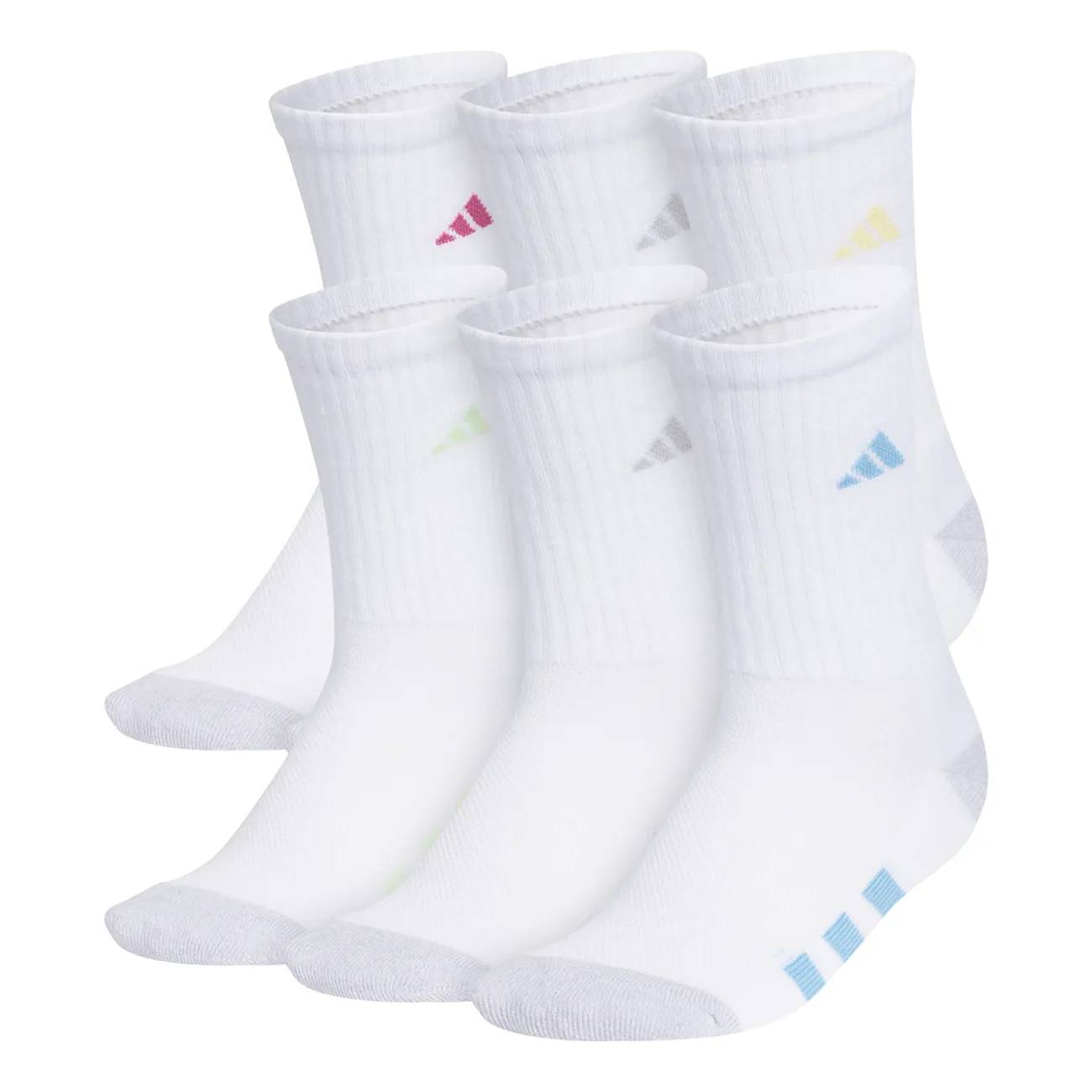 Girls Cushioned 6-Pack Crew Socks