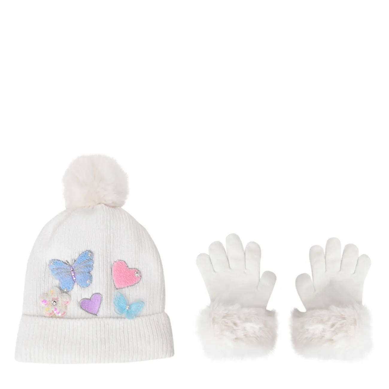 Youth Girls' Butterfly Hat and Gloves Set