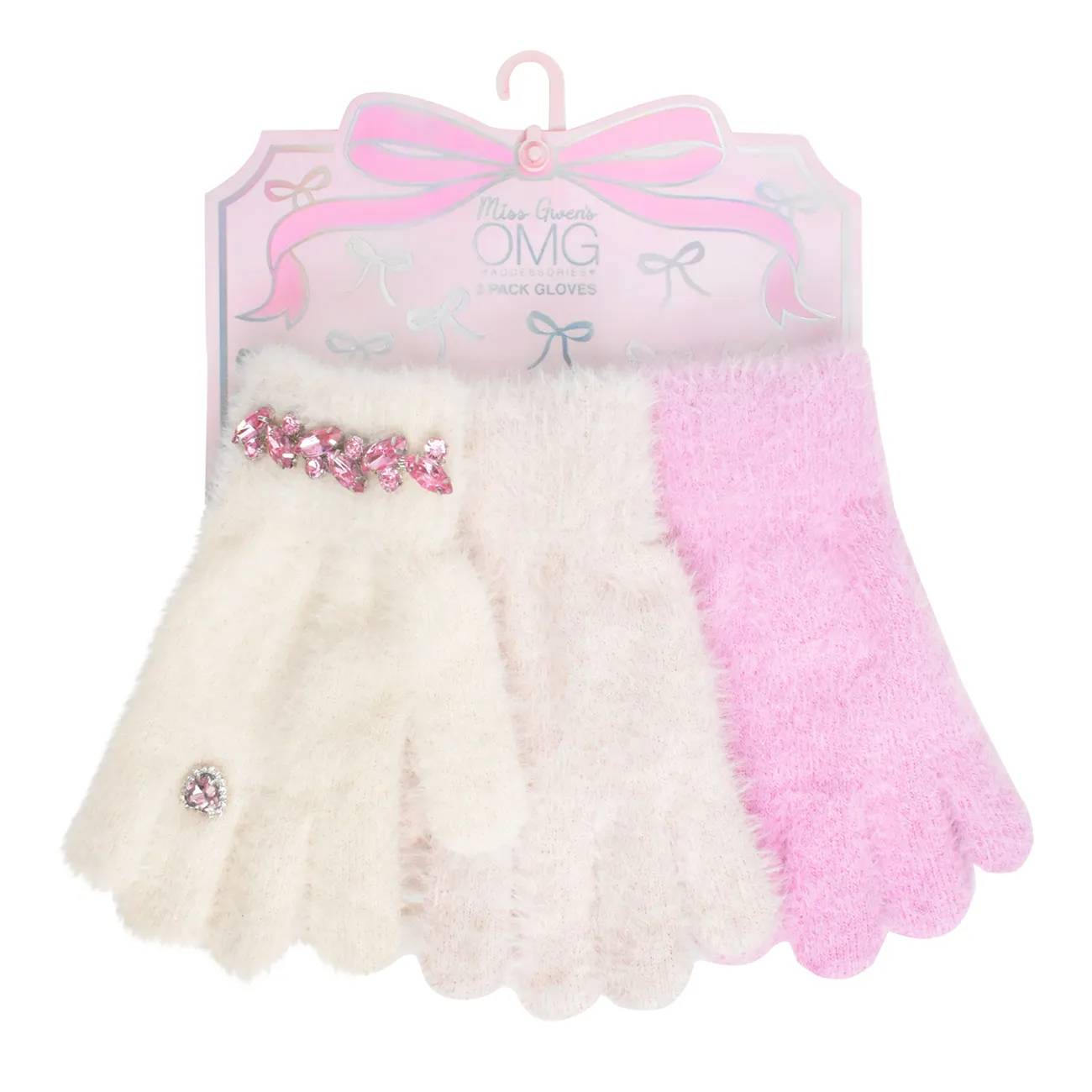 Girls' Heart Gem 3-Peice Glove Set