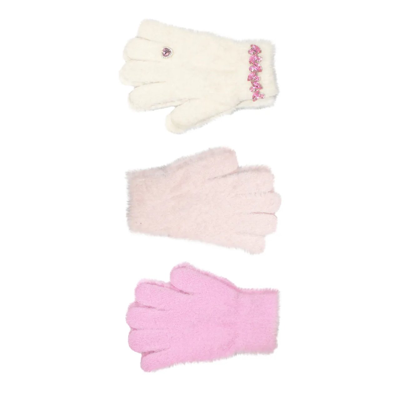 Girls' Heart Gem 3-Peice Glove Set