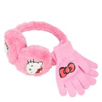 Girls' Hello Kitty Earmuffs and Gloves Set PINK view