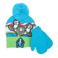 Kids' Toy Story Buzz Lightyear Beanie and Mittens NAVY MIXED view