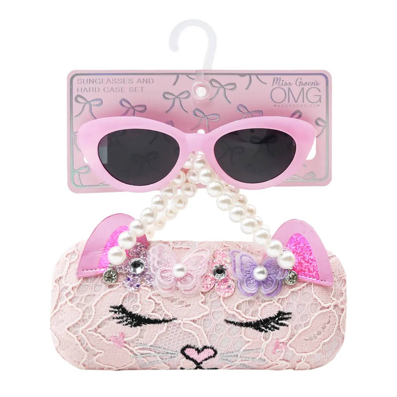 OMG Accessories Girl's Bella Butterfly Case And Sunglasses