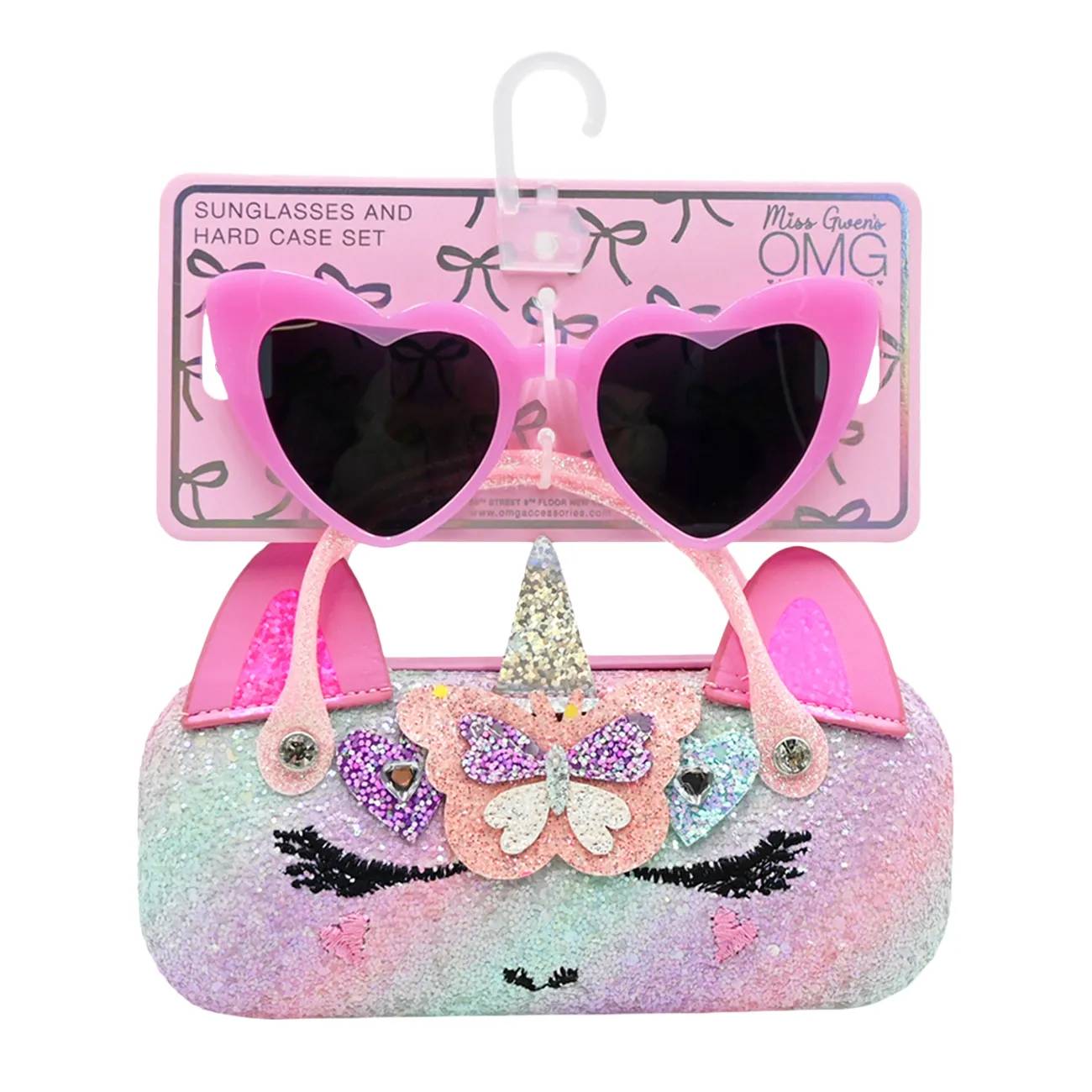OMG Accessories Girl's Gwen Hearts Case and Sunglasses