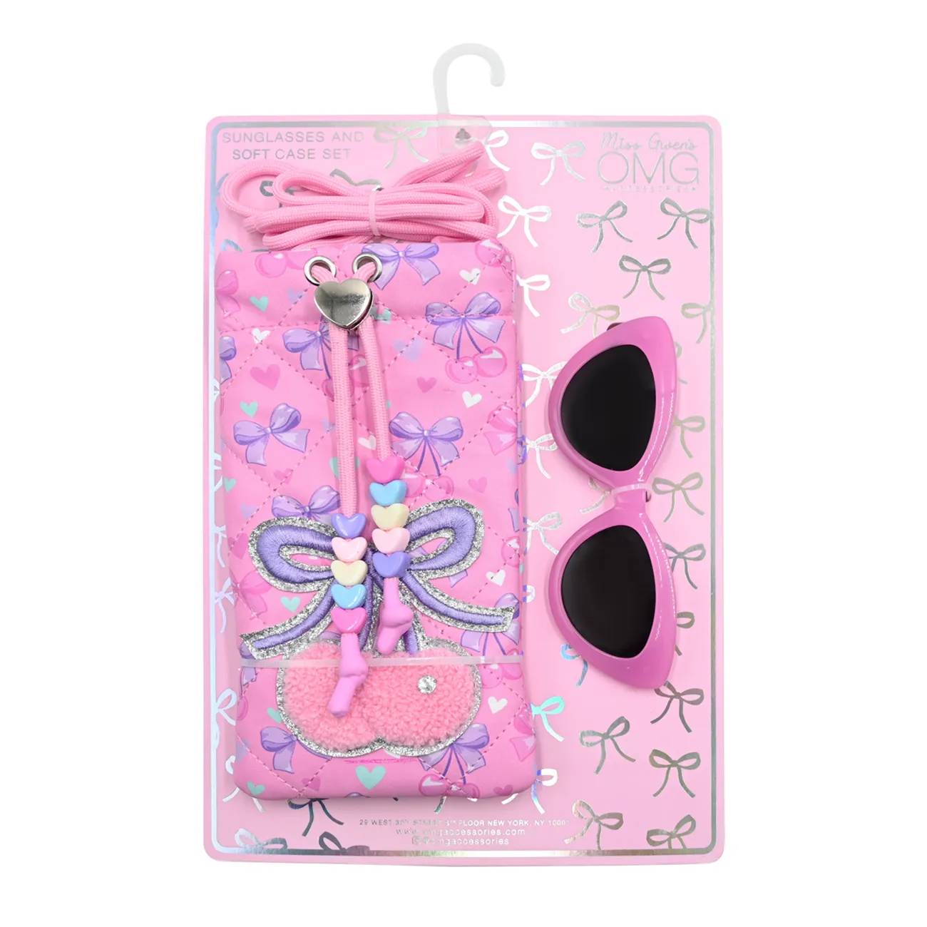 OMG Accessories Girls' Cherry Case and Bubblegum Sunglasses