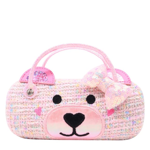 Girl's Winny Bow Tweed Case and Heart-Shaped Sunglasses