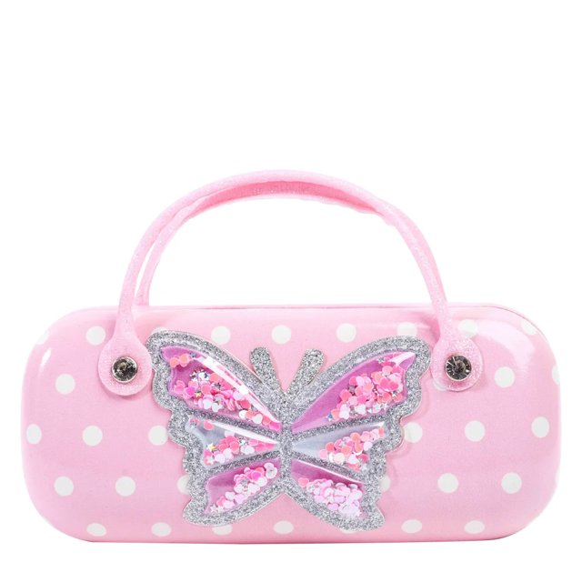 Girl's Butterfly Pearls Case and Heart-Shaped Sunglasses