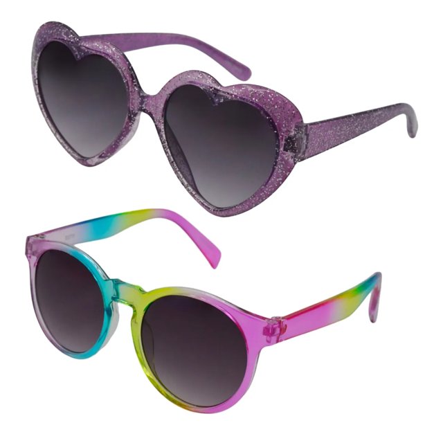Girls' 2-Pack Heart Sunglasses