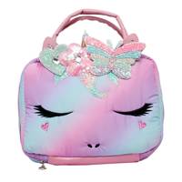 Kids' Bella Hearts Daisy Butterfly Glitter Lunch Bag BUBBLEGUM view