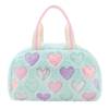 Heart Faux Fur Duffle Bag LIGHT AQUA view