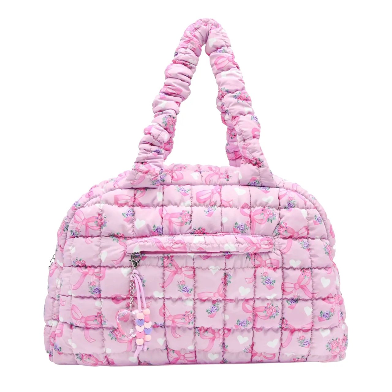 Kids' Bow Print Scrunch Medium Duffle with Chain