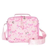 Women's Bow Gem Lunch Bag PINK view
