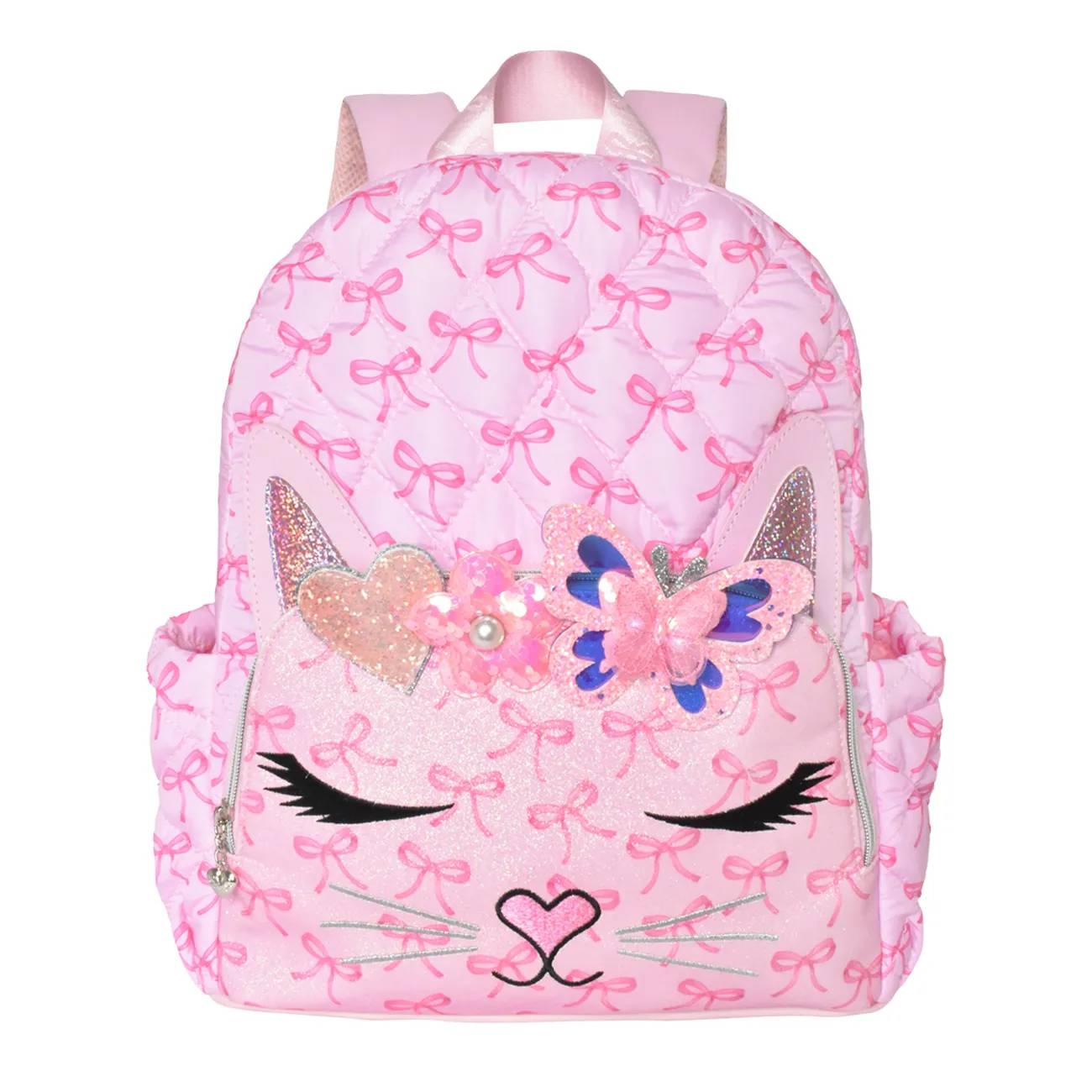 OMG Accessories Girls' Bella Bow Quilted Large Backpack