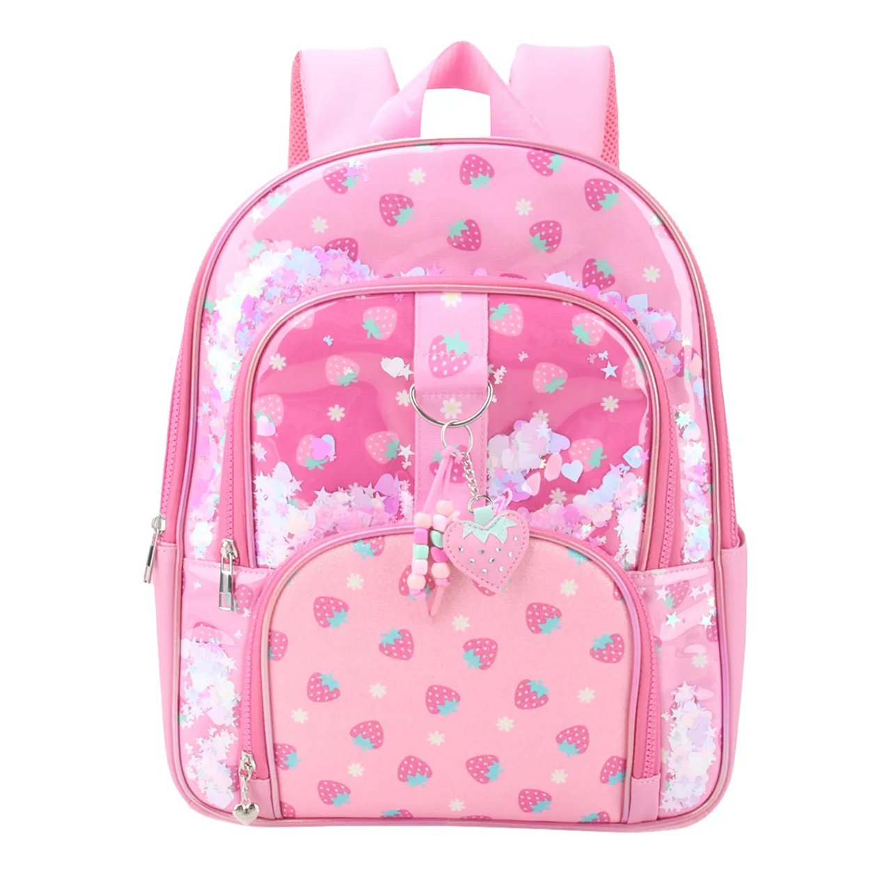 Strawberry Print Confetti Large Backpack