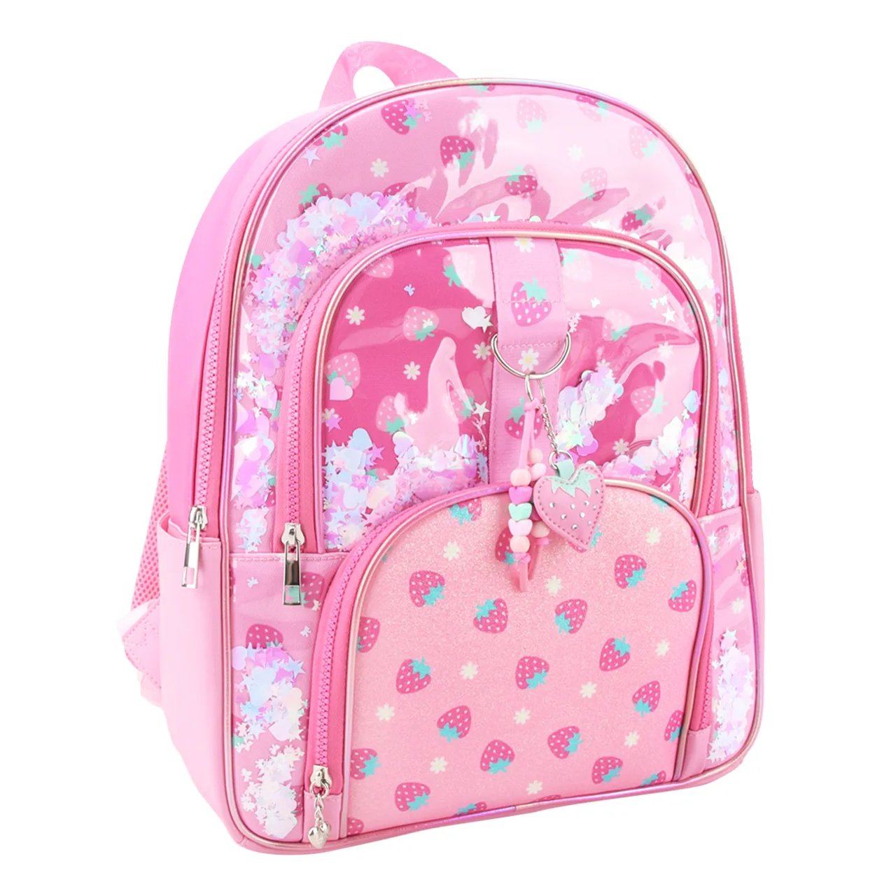 Strawberry Print Confetti Large Backpack