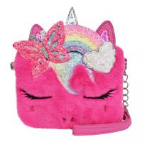 Kids' Miss Gwen Unicorn Plush Crossbody Bag FLAMINGO view