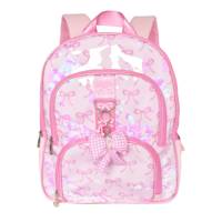 Girls' Bow Applique Large Backpack RED view
