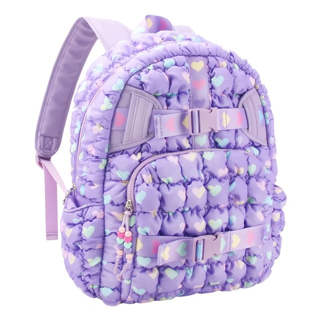 OMG Accessories Heart Print Scrunch Backpack With Heart  display picture 2