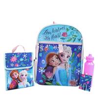 Youth Girl's Frozen 5 Piece Backpack Set MULTI view