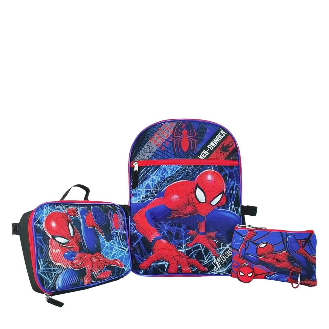 Bioworld Kid's Spiderman 5 Piece Backpack Set