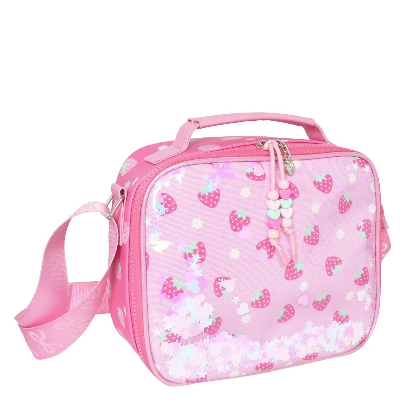 Girl's Straw Berry Shaker Crossbody Bag