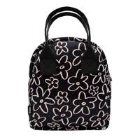 Women's Minimal Floral Foodie Tote BLACK view