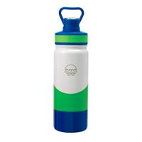 Tri-Colour Flow 22oz Water Bottle WHITE/NEON GREEN/BLUE view