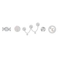 Jibbitz 5 Packs - Silver & Pearl Charm SILVER view
