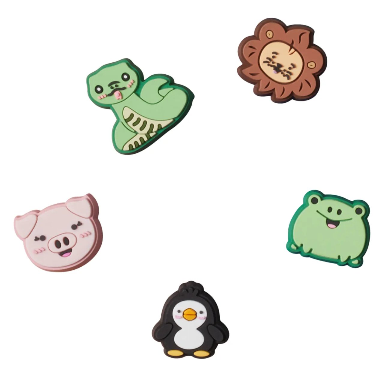 Cartoon Animal Friends Jibbitz Charms - 5 Pack