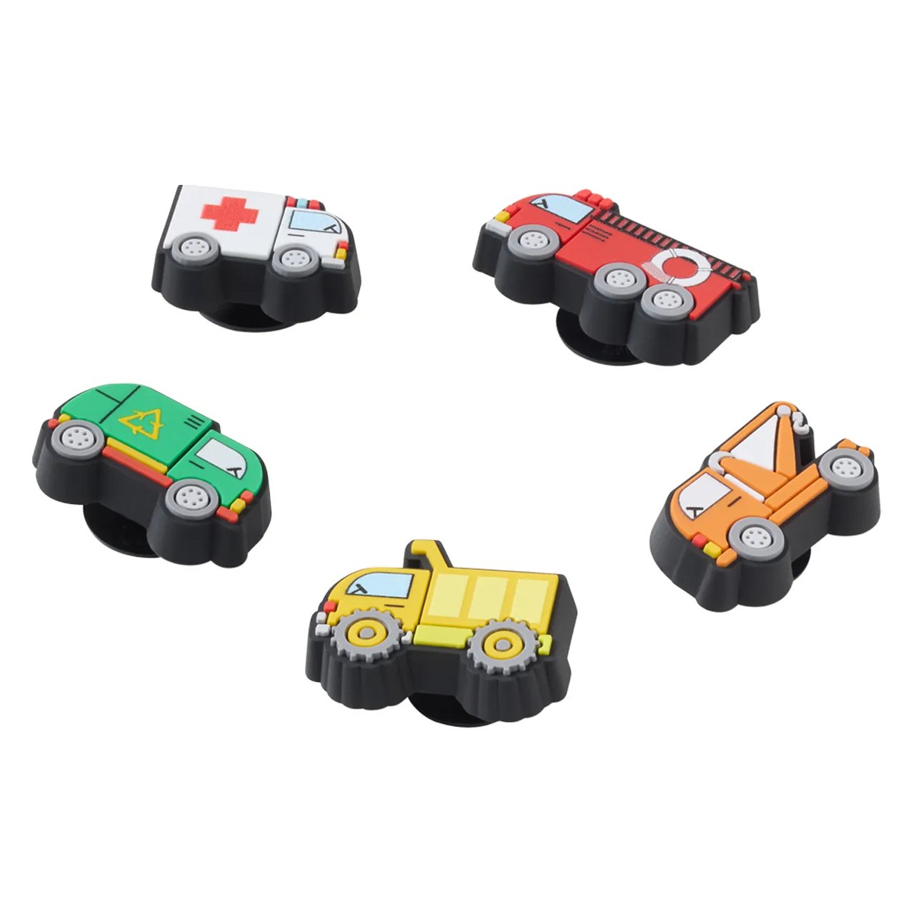 Tiny Work Trucks Jibbitz Charms - 5 Pack