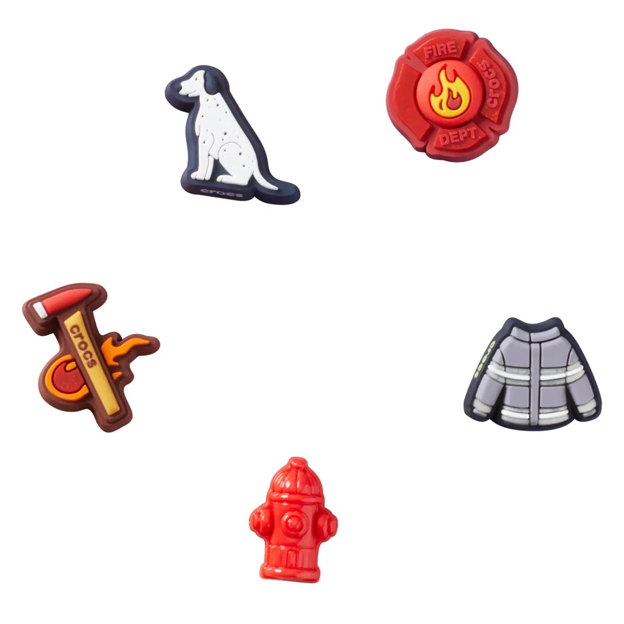 Tiny Firetruck Jibbitz Charms - 5 Pack