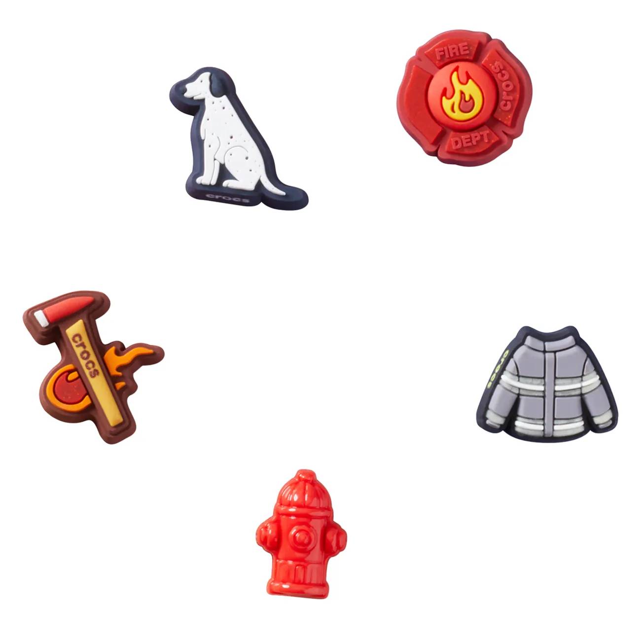 Tiny Firetruck Jibbitz Charms - 5 Pack