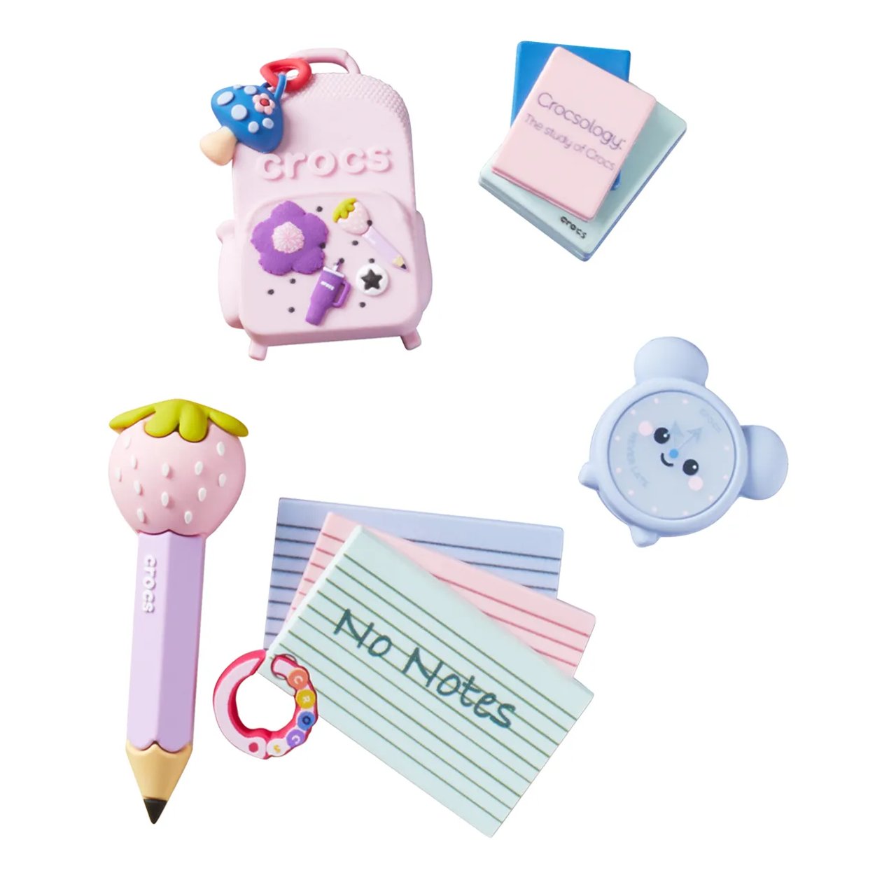 Girly Back To School Jibbitz Charms - 5 Pack