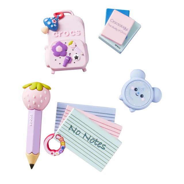 Girly Back To School Jibbitz Charms - 5 Pack