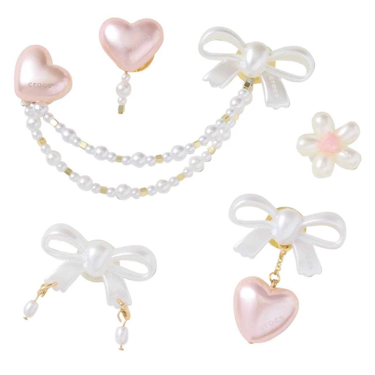 Jibbitz Bow And Pink Hearts 5-Pack
