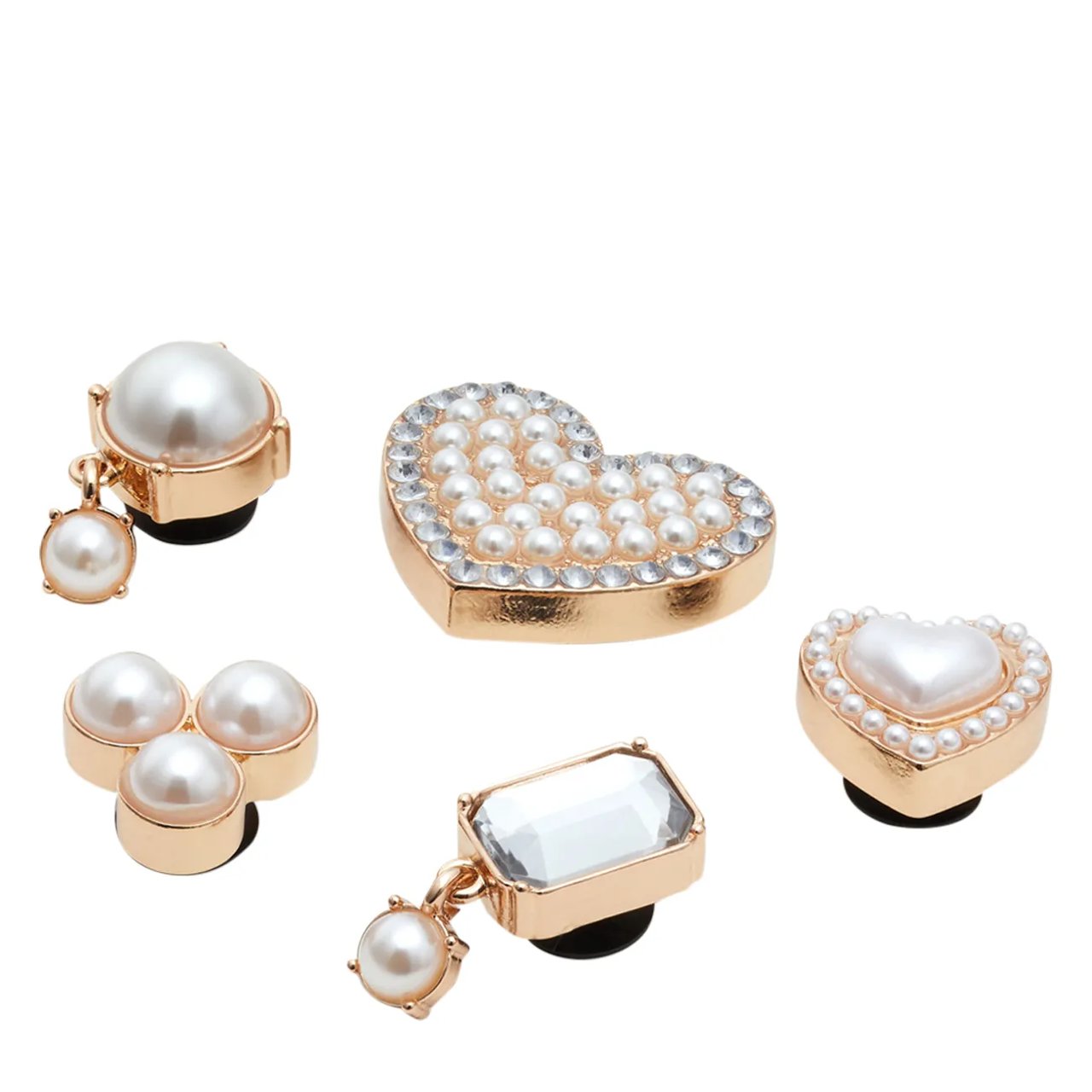 Jibbitz Pearly Hearts- 5 Pack