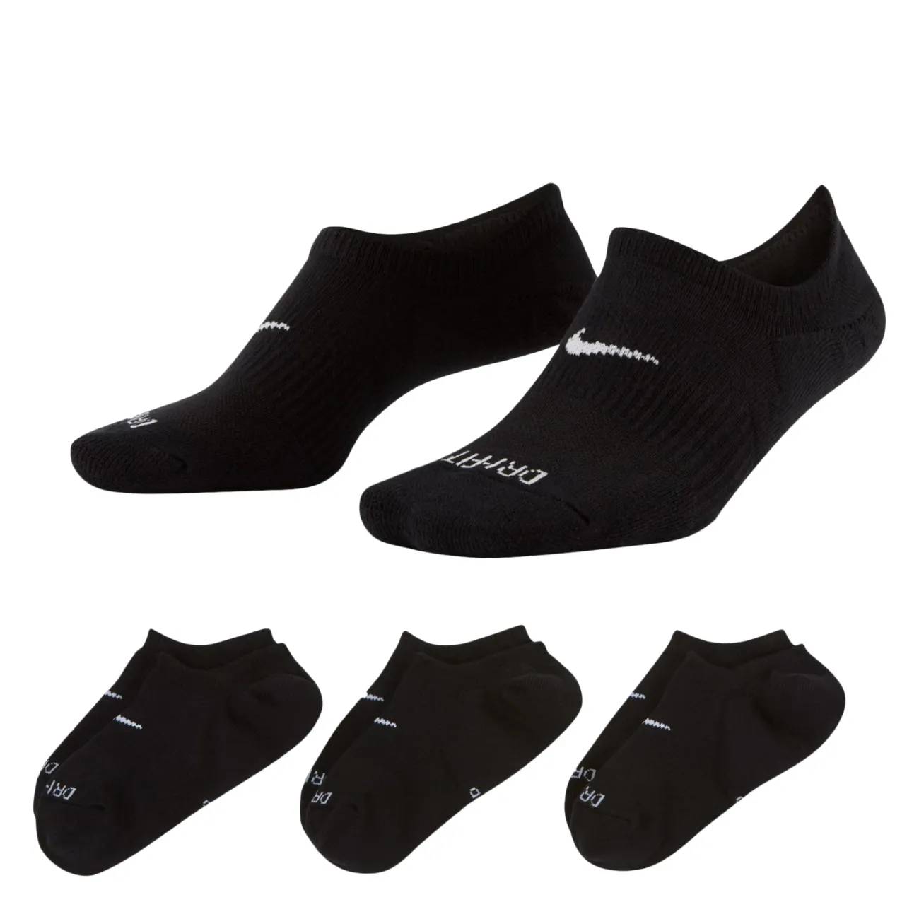 Nike Women's 3-Pack Everyday Plus Cushioned No Show Socks